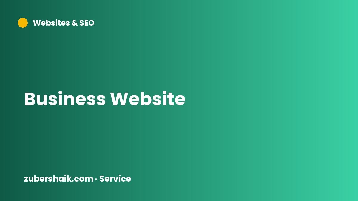 Business Website by Zuber Shaik