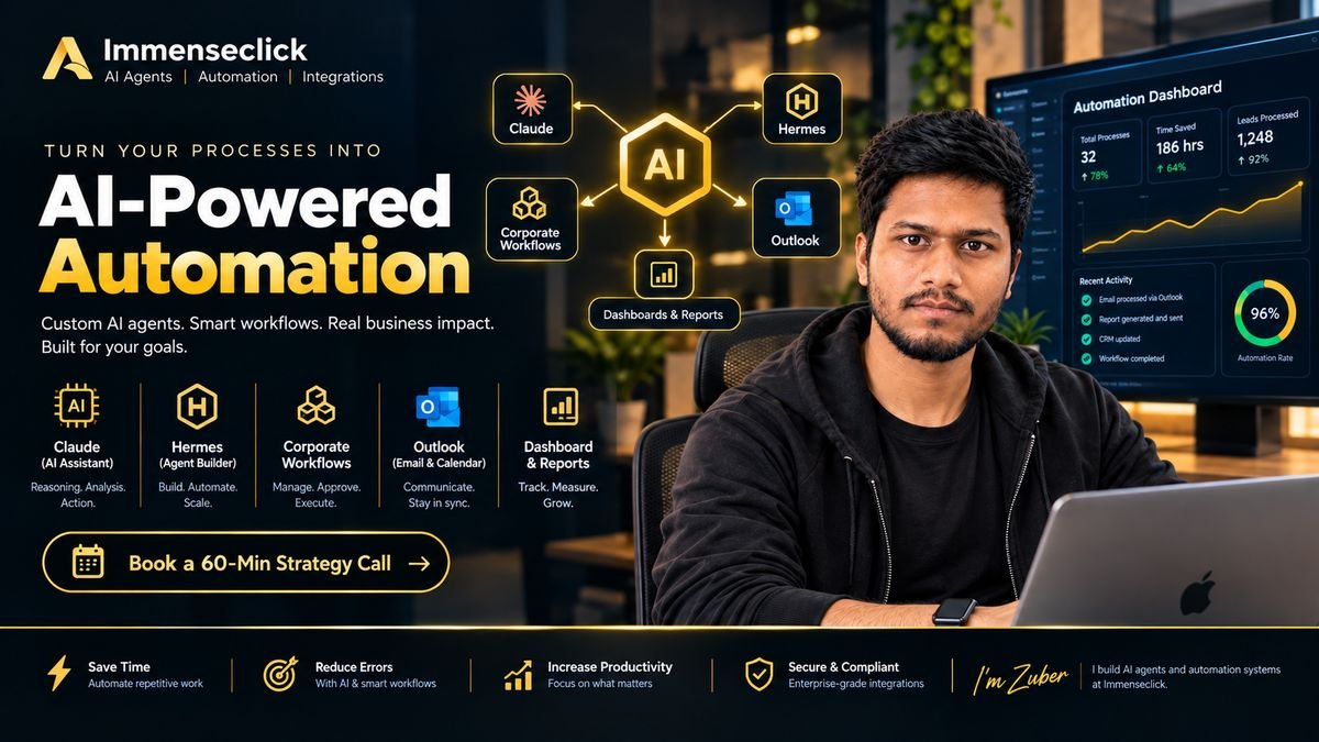 Book a strategy call with Zuber Shaik, Immenseclick: AI agents, automation and integrations