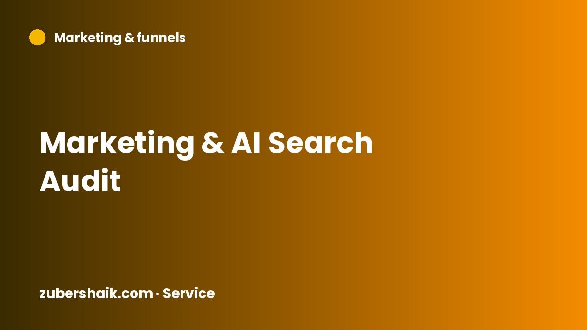 Marketing & AI Search Audit by Zuber Shaik
