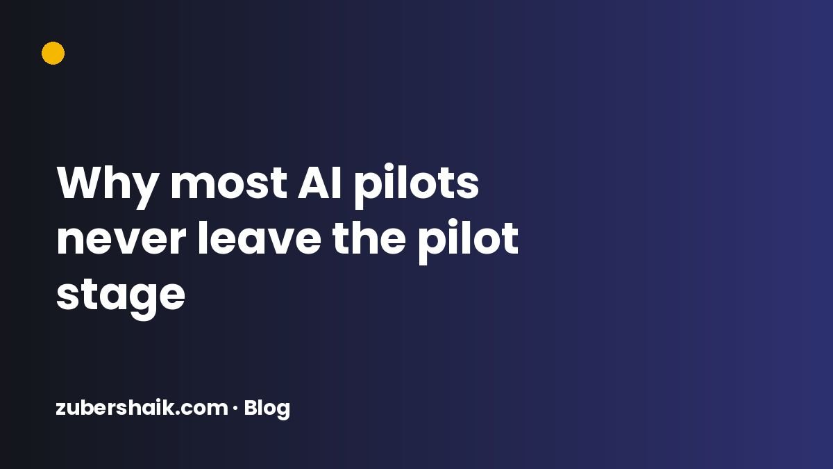 Diagram of an AI pilot stalling between demo and production